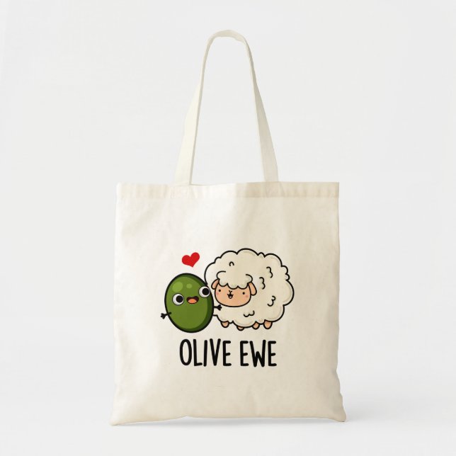 Olive Ewe Funny Kärlek Pun Tygkasse (Framsidan)