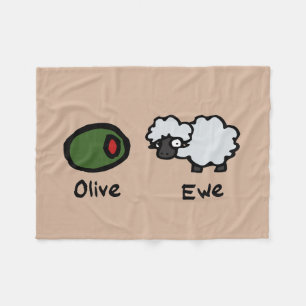 Olive Ewe (I Kärlek du) Fleecefilt