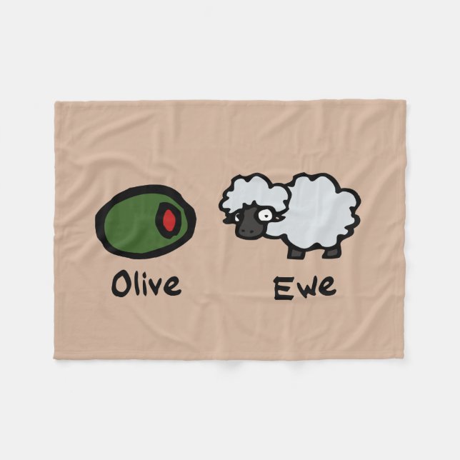 Olive Ewe (I Kärlek du) Fleecefilt (Framsidan (Horisontell))
