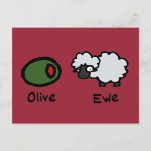 Olive Ewe (I Kärlek du) Vykort