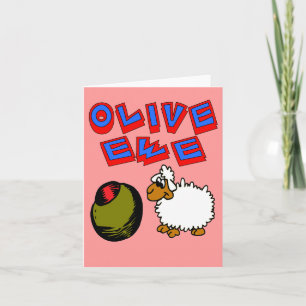 Olive Ewe, I Kärlek You, Lamb Tecknad, Valintine Kort