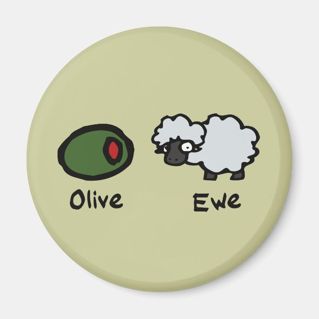 Olive Ewe Magnet (Framsidan)