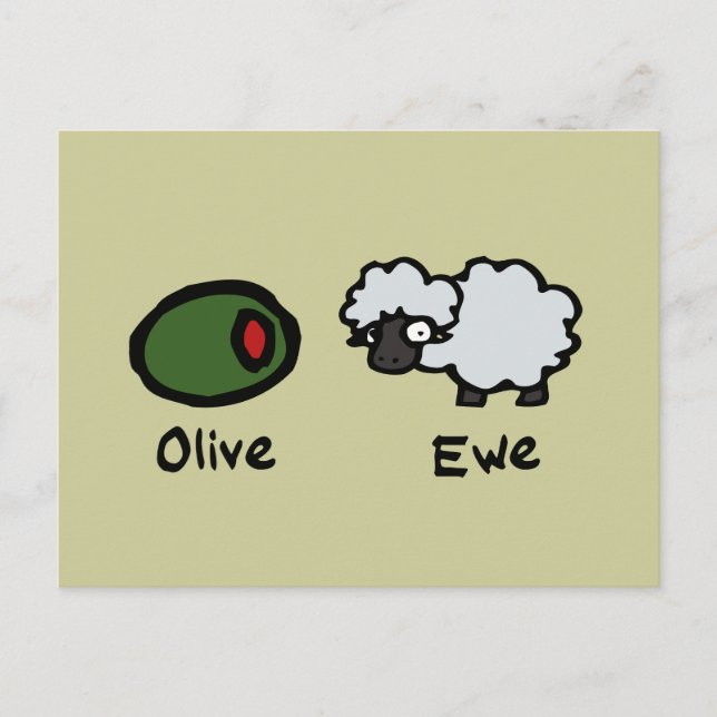 Olive Ewe Vykort (Framsida)