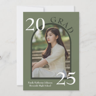 Olive examensfest båge foto inbjudan examen