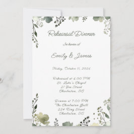 Olive Floral Wedding Inbjudningar
