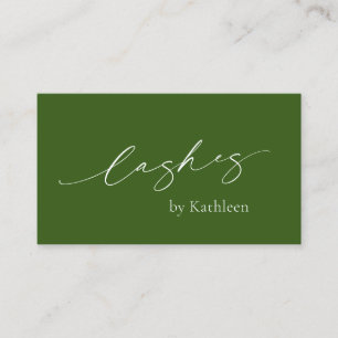 Olive Forest Grönt Elegant Lash Modern Visitkort