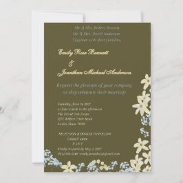 Olive & Gold Floral Wedding Invitation Spara Datumet