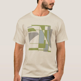Olive Grått Geometric MCM-inspirerad Abstrakt Smal T Shirt