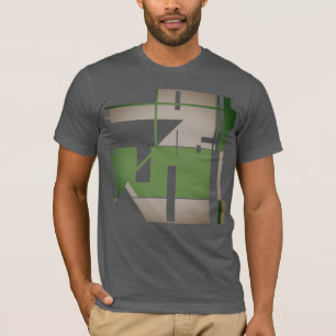 Olive Grått Metallic Southwest-inspirated Abstrakt T Shirt