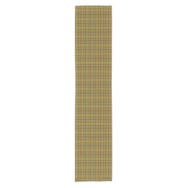 Olive Gray Brown Orange Plaid Tartan Table Runner