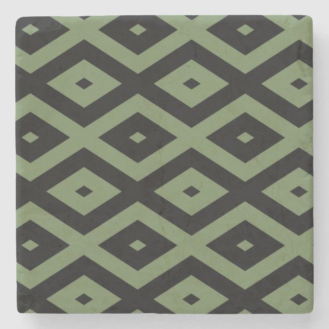Olive green and black diamond pattern stenunderlägg (Framsidan)