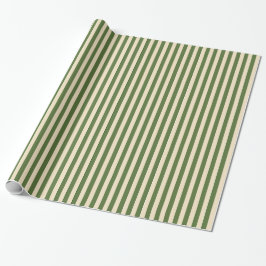 Olive Green and Cream Vertical  Wrapping Paper Presentpapper