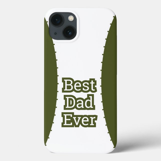 Olive Green Bästa Pappa Någonsin iPhone-fodral (Baksida)