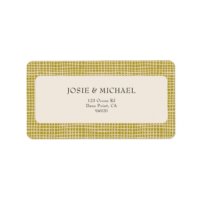 Olive Green Boho  Adressetikett (Framsidan)