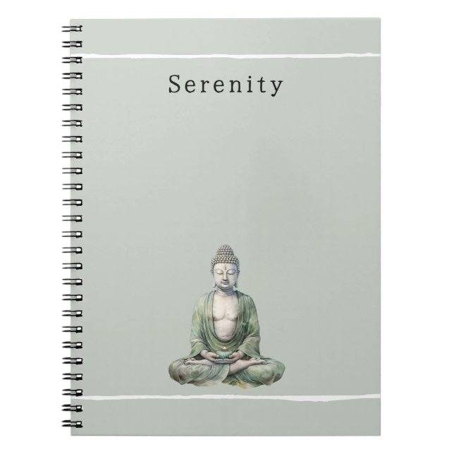 Olive Green Buddha Meditation Personalized  Anteckningsbok (Framsidan)