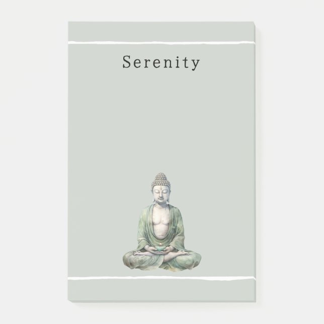 Olive Green Buddha Meditation Personalized  Post-it Block (Framsida)