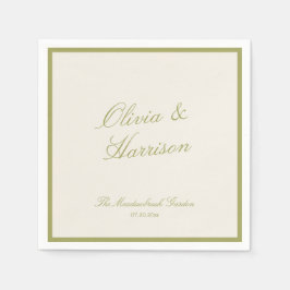 Olive Green Classic Wedding Pappersservett