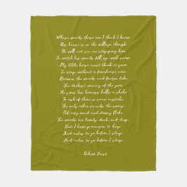Olive Green Custom Poem Song Lyric Quote  Fleecefilt
