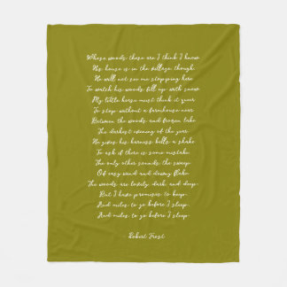 Olive Green Custom Poem Song Lyric Quote  Fleecefilt