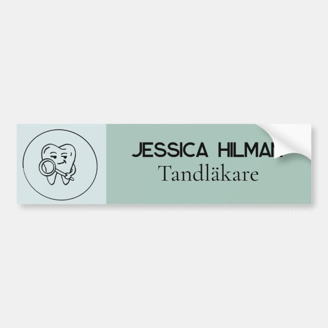 Olive green Dentist/all Sticker logo Personalized Bildekal (Framsidan)