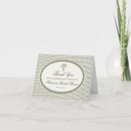 Olive Green Harlequin Checkered Thank You Card Tack Kort