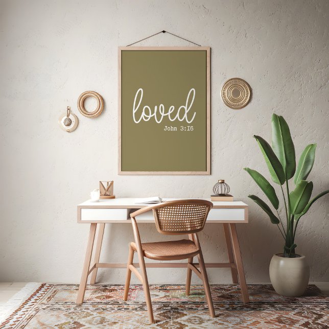Olive Green Love Faith Citat minimalist Poster (Skapare uppladdad)