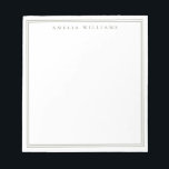 Olive Green Minimalist Monogram Anteckningsblock<br><div class="desc">Create your own personalized notepad with monogram name in elegant chic typography and olive green line border design.</div>