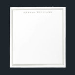Olive Green Minimalist Monogram Anteckningsblock<br><div class="desc">Create your own personalized notepad with monogram name in elegant chic typography and olive green line border design.</div>