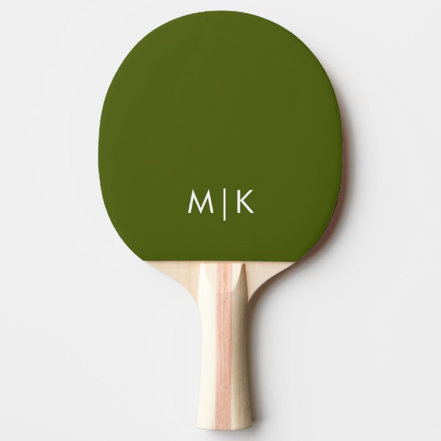 Olive Green | Modernt Monogram Pingisracket (Framsidan)