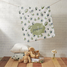 Olive Green Monogram Name Watercolor Chic Pattern