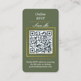 Olive Green | Photo Online RSVP QR Code Wedding Tilläggskort