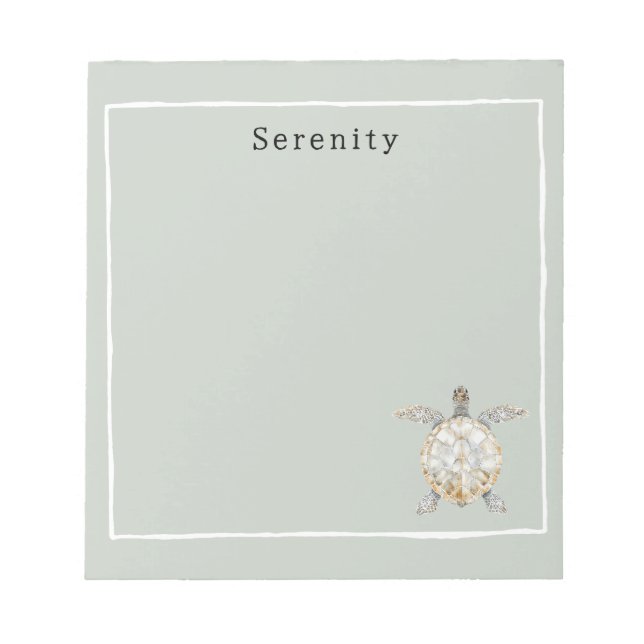 Olive Green Sea Turtle Personalized  Anteckningsblock (Framsida)