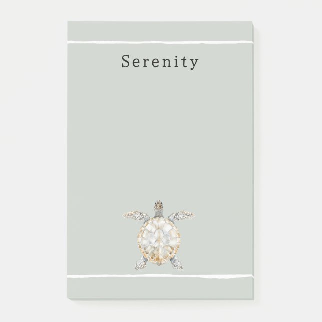 Olive Green Sea Turtle Personalized  Post-it Block (Framsida)