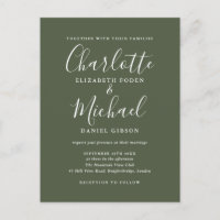 Olive Green Signature Script Bröllop