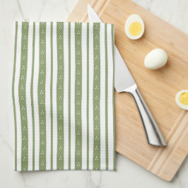 Olive Green Stripe Dish Towel Kökshandduk