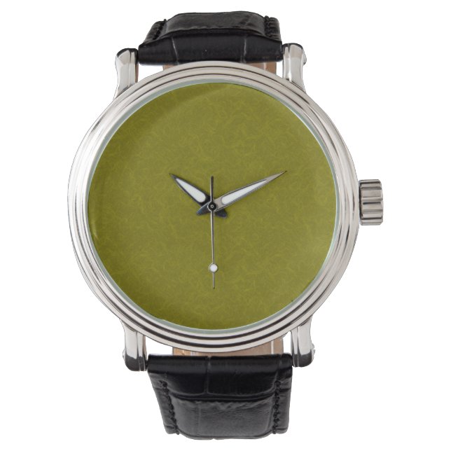 Olive green surface with subtle swirling pattern armbandsur (Framsida)