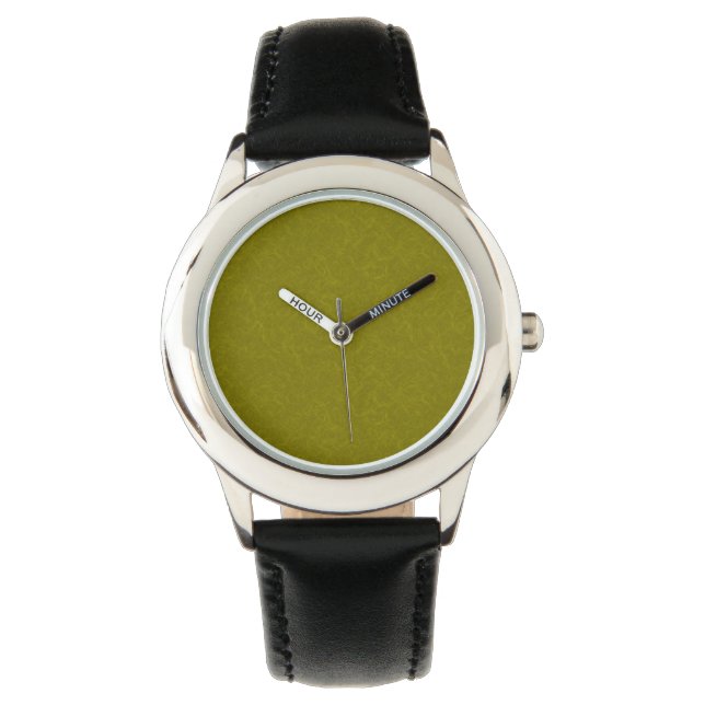 Olive green surface with subtle swirling pattern armbandsur (Framsida)