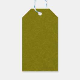 Olive green surface with subtle swirling pattern presentetikett