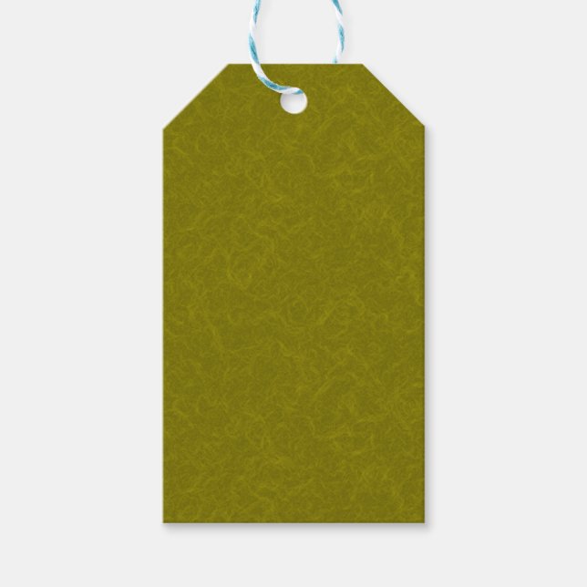 Olive green surface with subtle swirling pattern presentetikett (Framsidan)