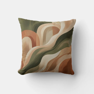 Olive Green Terracotta Abstract Throw Pillow Kudde