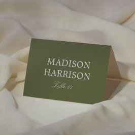 Olive Green Wedding Place Card DIY Inbjudningar