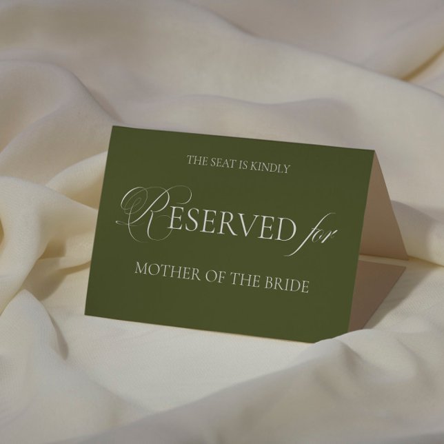 Olive Green Wedding Reserved Place Card Kort (Skapare uppladdad)