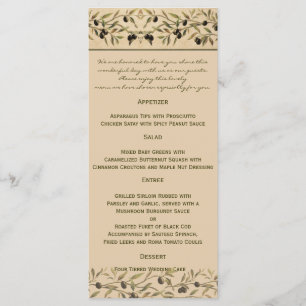 Olive Gren: A Tuscan Touch Bröllop Menu Meny