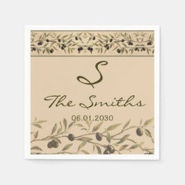 Olive Gren: A Tuscan Touch Bröllop Pappersservett