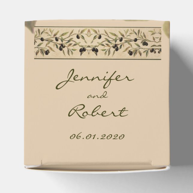 Olive Gren: A Tuscan Touch Favor Box Presentaskar (Överdel)