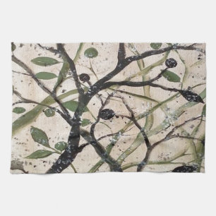 Olive Gren Abstrakt Art Kökshandduk