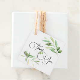 Olive gren Baby Shower Tack Gåvor Etiketter
