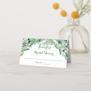 Olive Gren Blommigt Möhippa Placeringskort