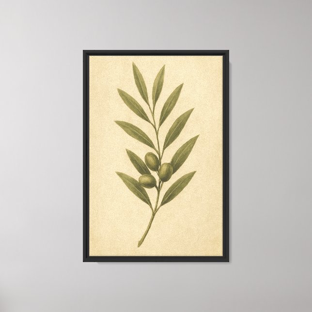 Olive Gren Botanical Canvastryck (Framsida)
