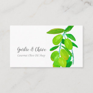 Olive Gren Botanical Träd Grönt Visitkort